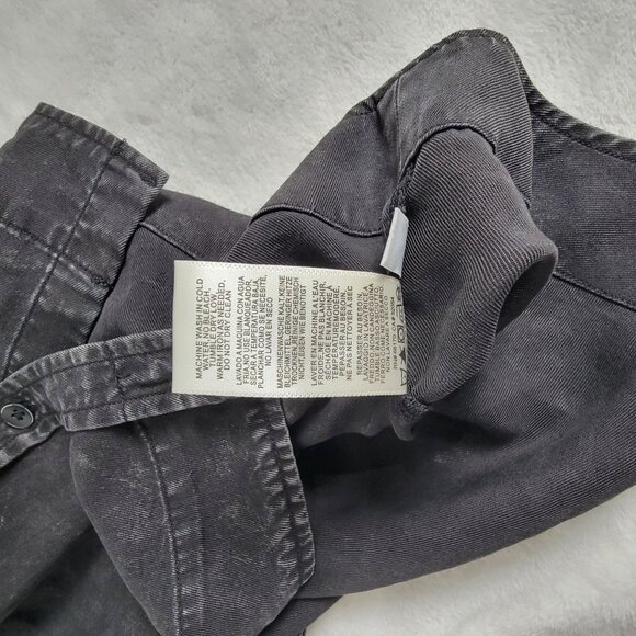 Anthropologie Cloth & Stone Black Mineral Wash "Sandra" Mini Shirt Dress Small - Picture 5 of 9